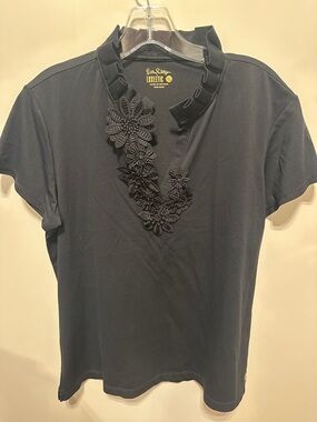 Lilly Pulitzer Luxletic Frida Flower
Onyx Polo Short Sleeve Top Size XL New
